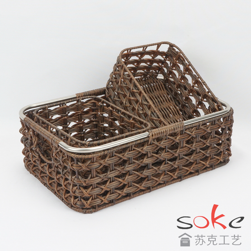 PE Pipe Woven Storage Basket set of 3