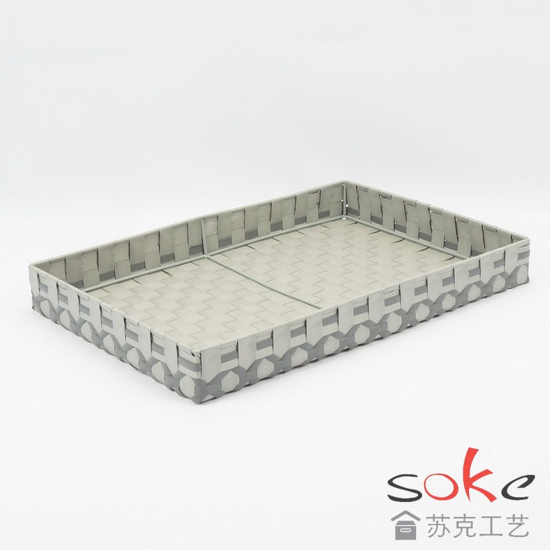 PE Woven Strap Storage tray with Metal Frame