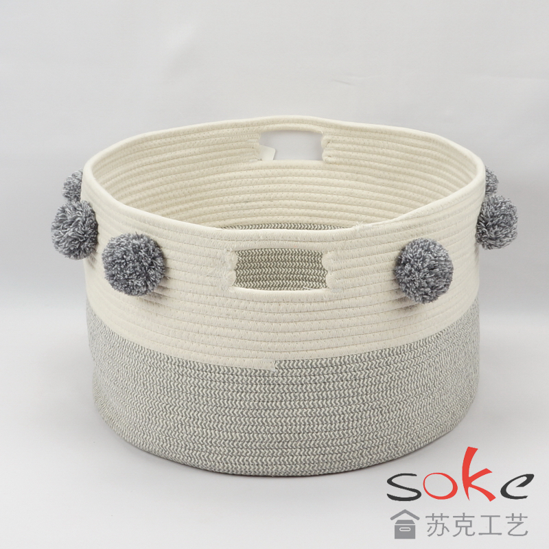Cotton Rope basket with handles