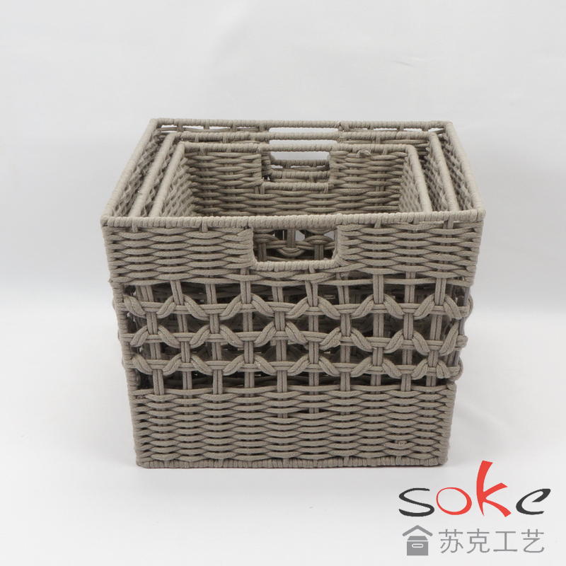 Cotton Rope Hand- Woven Basket