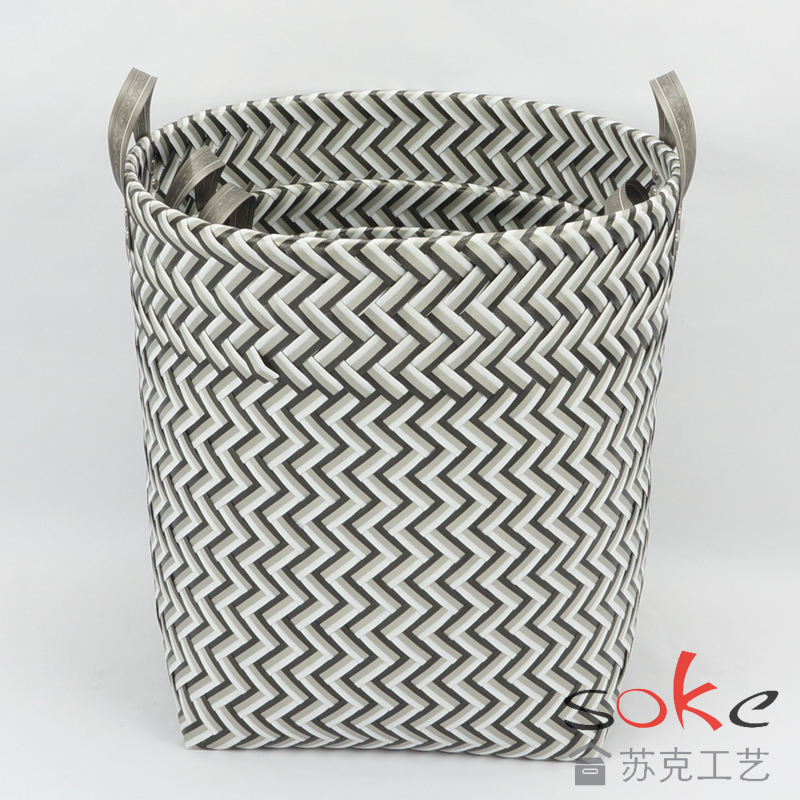 PP Woven Strap hamper and the top with iron ring