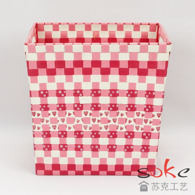 PP Woven Strap Storage basket with Metal Frame