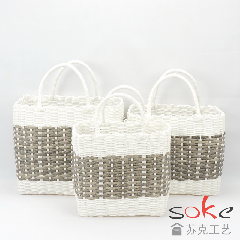 PE Pipe woven Beach Bag/shopping Bag