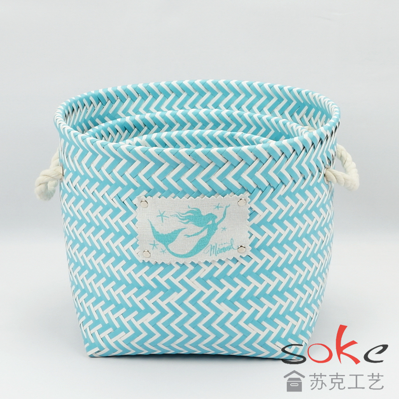 PP Woven Strap Storage basket and the top with iron ring