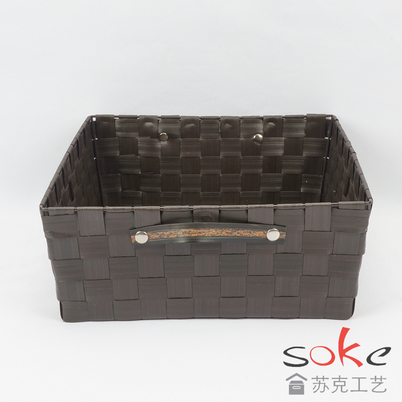 PE Woven Strap Storage Bins with Metal Frame