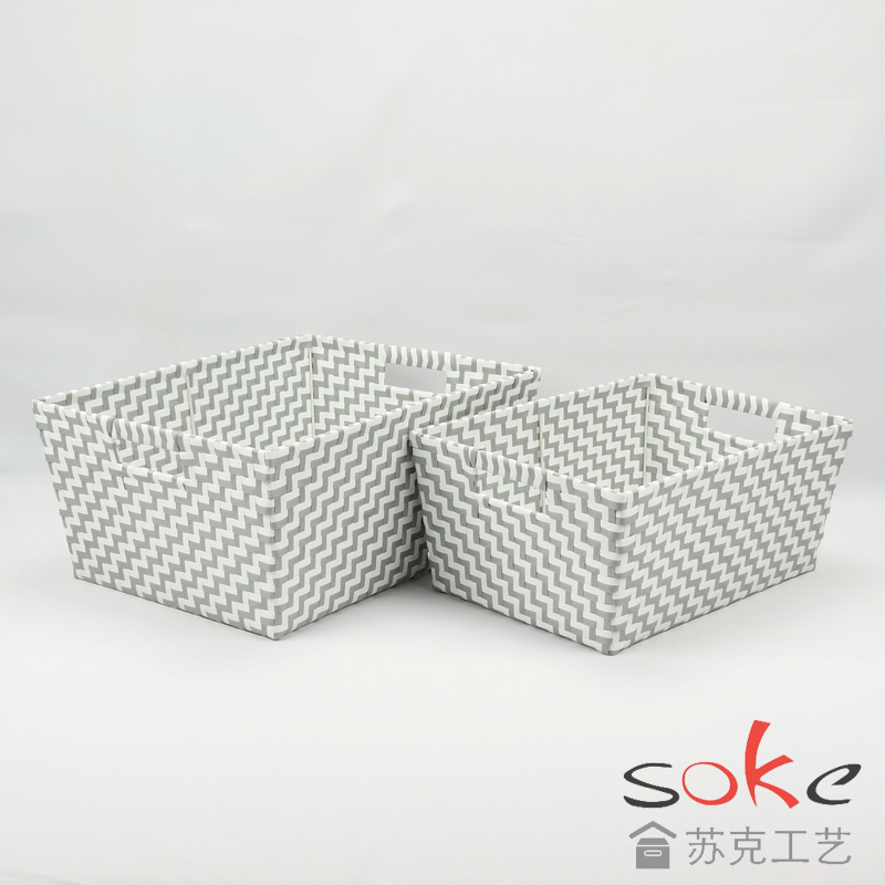 PP Woven Strap Storage basket with Metal Frame
