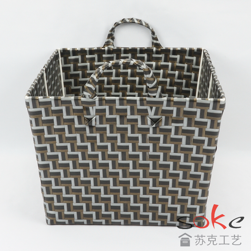 PP Woven Strap Storage Bins with Metal Frame