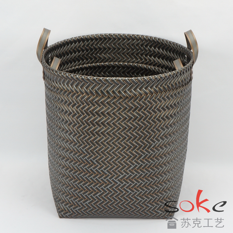 PP Woven Strap hamper and the top with iron ring