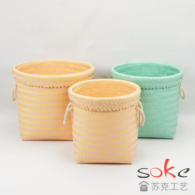 PP Woven Strap Storage basket and the top with iron ring